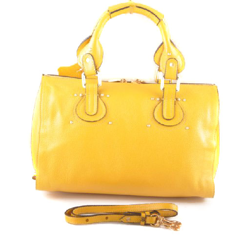 Chloe Aurore Leather Duffel Bag Yellow
