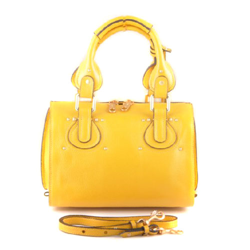 Chloe Aurore Leather Small Duffel Bag Yellow