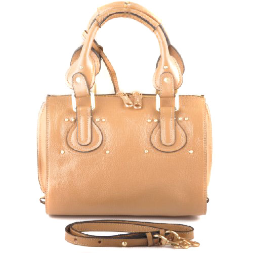 Chloe Aurore Leather Small Duffel Bag Sand