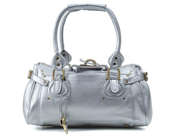 Chloe Paddington Calf Leather Satchel Silver